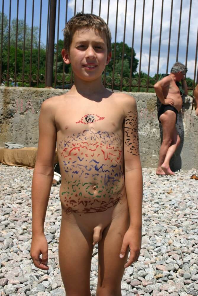 Father and Daughter Painted pics - A naturist strives for inner harmony and emotional balance