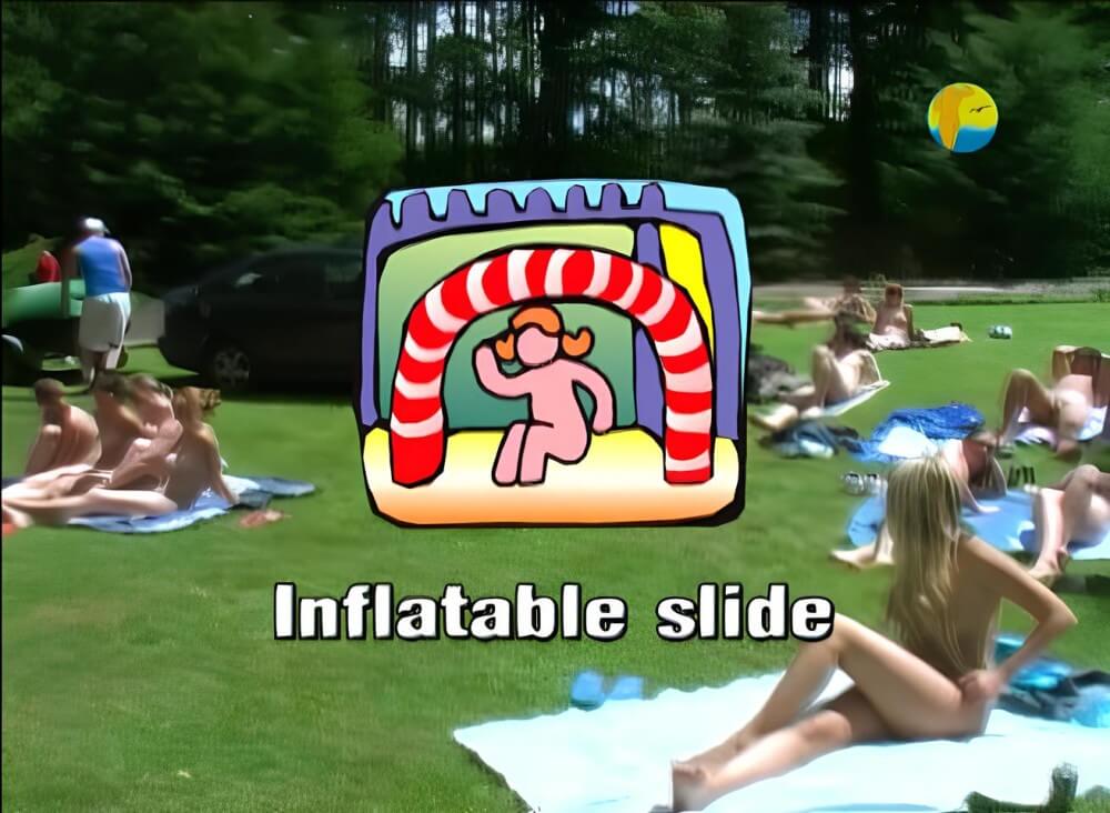 Naturist: Freedom: Inflatable Slide - Simplicity and naturalness are important principles of nudism and naturism