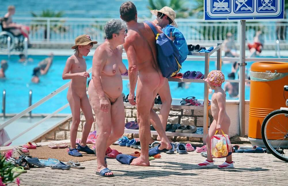 Family Poolside Grouping pics - Naturism and nudism are a path to spiritual peace