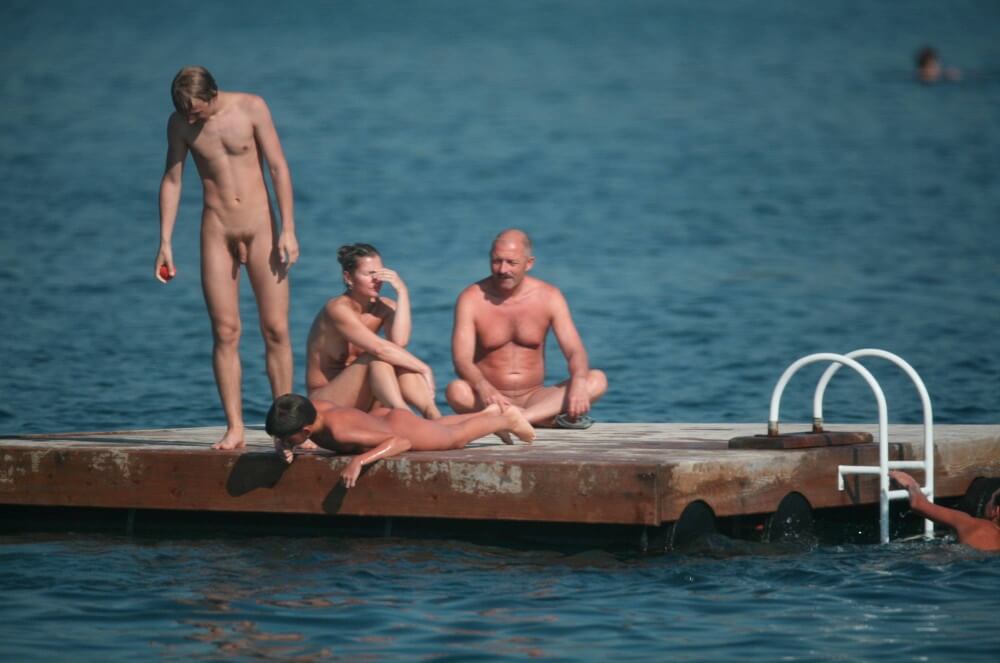 Naturist Family Water Slab pics - Nudists strive for tolerance and respect for others
