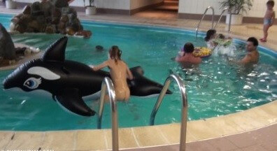 Indoor dolphin ride Full HD - This movement helps people understand that the naked body is not an object for judgment or condemnation